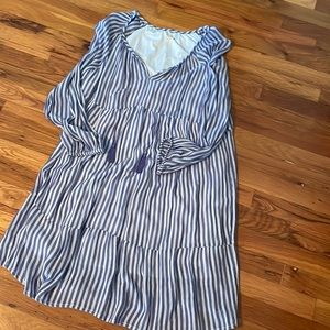 Blue and white dress